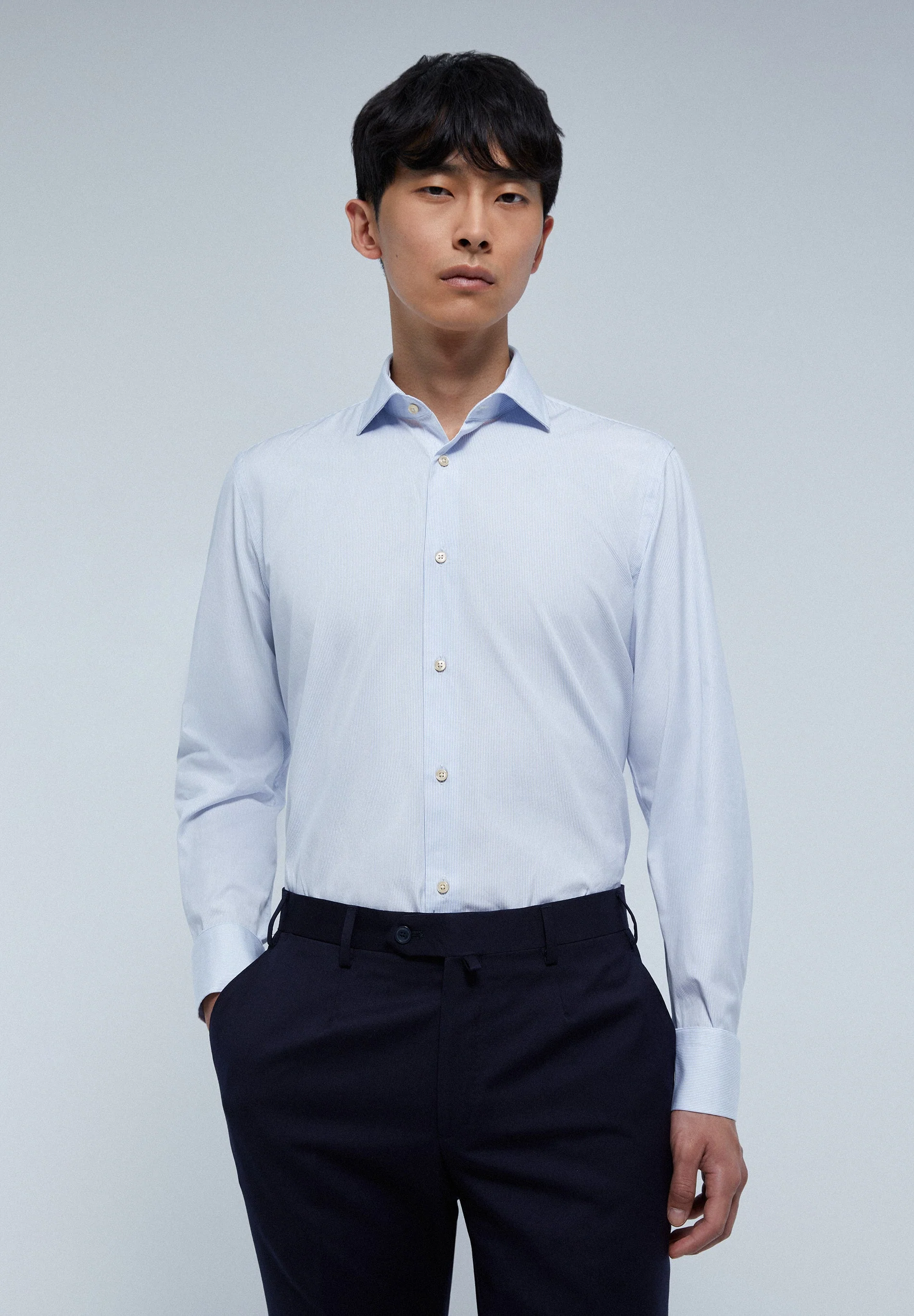 MIXED CUFF DRESS SHIRT - Image 3
